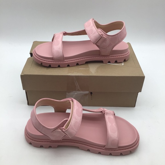 Coach Signature Sport Sandal Powder Pink Platform Lug Sole CBB91 Size 8 B NEW - Picture 2 of 6